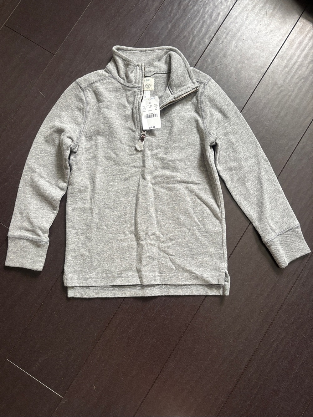 Crewcuts Light Gray Quarter-Zip Pullover Sweater